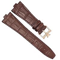 Genuine Leather Watchband for Vacheron Constantin Overseas Series 4500V 5500V P47040 Stainless Steel Buckle 25 * 8 mm Men Watch Strap (Color : 25-12mm, Size : 25-8mm)