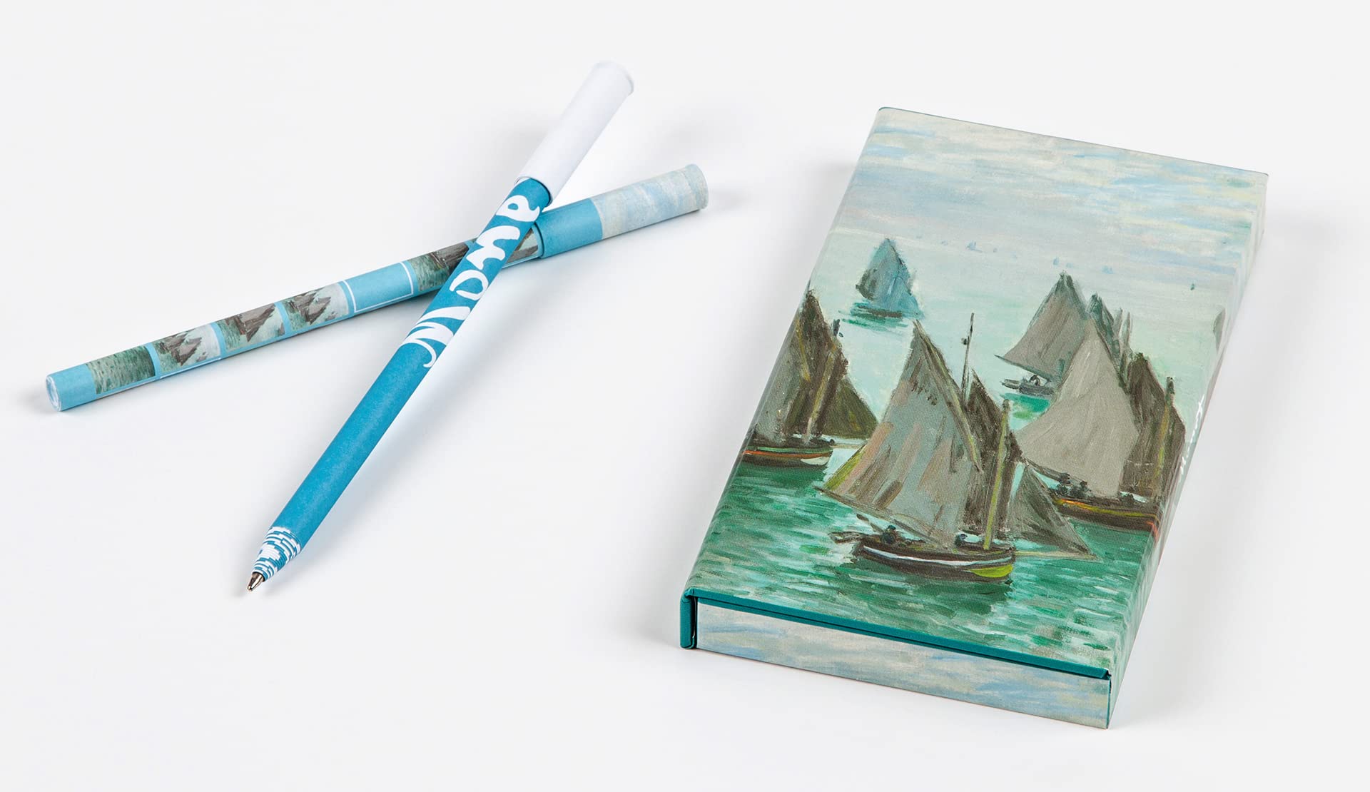 Fishing Boats, Claude Monet 8-Pen Set: Set of 8 Ball Point Pens in a Slim Case