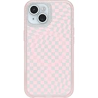 OtterBox iPhone 15, iPhone 14, and iPhone 13 Symmetry Series Clear Case - CHECKMATE (Pink), snaps to MagSafe, ultra-sleek, raised edges protect camera & screen