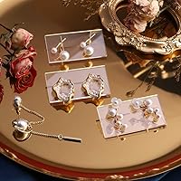 GemeShou 30pcs Clear earring jewelry display cards, Acrylic earring organizer cards for selling, Transparent stud earring holder Jewelry stand for show【acrylic earring cards 30pcs】