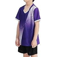 Youth Kids Soccer Jersey Outfits Boys V-neck Printed Top Shirts with Shorts Kits Football Basketball Sportswear
