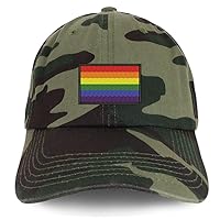 Trendy Apparel Shop Gay Pride Rainbow Flag Embroidered Cotton Dad Hat
