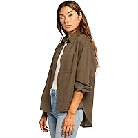 Current/Elliott Women’s The Candid Long Sleeve Linen Shirt – Linen Top, Button Down Shirt for Women