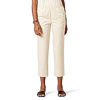 Amazon Essentials Women's Stretch Cotton Pull-on Mid Rise Relaxed-Fit Ankle Length Pant