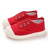 Timatego Toddler Boys Girls Canvas Slip On Shoes Lightweight Casual Kids Sneakers School Runing Tennis Shoes
