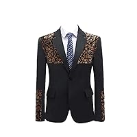 Colorful Sequin Patchwork Blazer Jacket Men One Button Notched Lapel Wedding Party Prom Costume