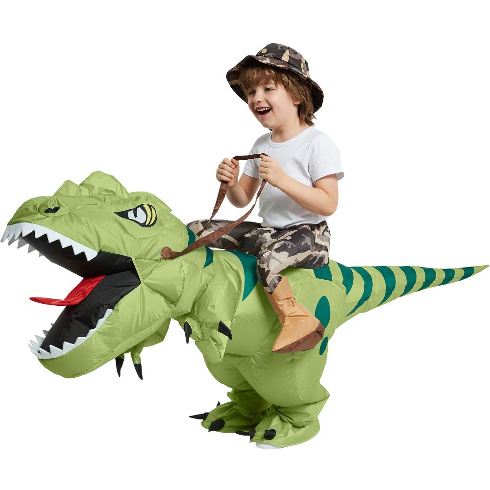 One Casa Inflatable Dinosaur Costume Riding T Rex Air Blow up Funny Fancy Dress Party Halloween Costume for Kids