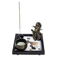 1 Set Zen Sand Table Ornament Small Indoor Zen Garden Desktop Mini Zen Garden Rocks Desktop Sandbox Sand Artware Miniature Kit Home Sandbox Adorn Office Wood Sand Tray Dining Table