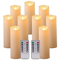 Flickering Flameless Candles with Remote Timer Battery Operated Candles with 3D Flame LED Candles Pillar Candles Outdoor Heat Resistant for Exquisite Decor Set of 9