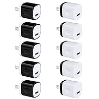 USB Charger Block 10 Pack, UorMe 1A 5V Single Port Power Adapter Charging Phone Cube Box Brick Plug Pack Compatible with iPhone 14 13 12 SE 11 X 8, Galaxy S22 A13 A03S A21 Note20 A71 A51 A31 S10 S9 S8