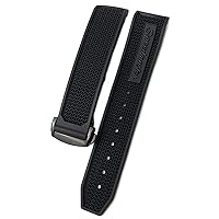 20mm 21mm 22mm Quality Rubber Silicone Watchband Fit for Omega Speedmaster watch Strap Stainless Steel Deployment Buckle