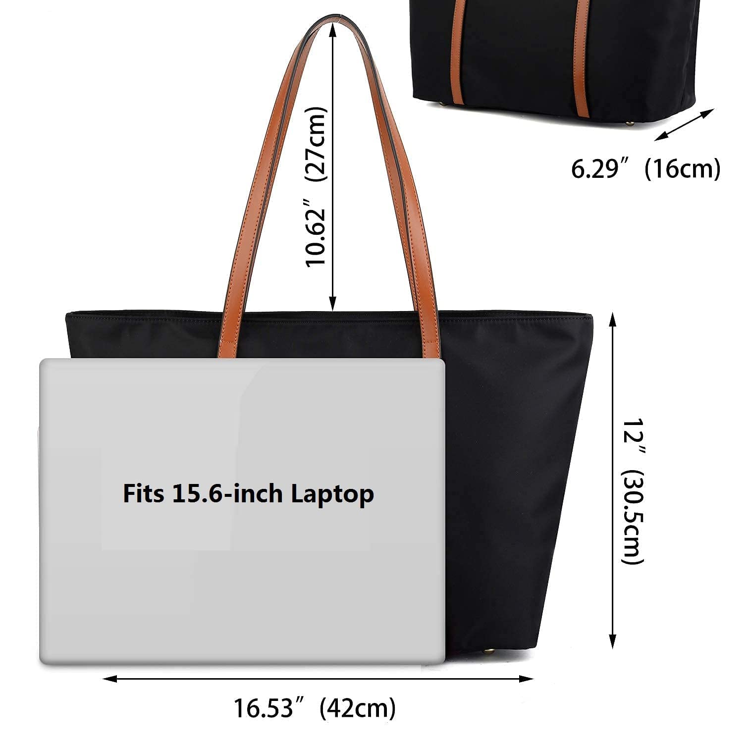 YALUXE Tote Bags for Women Leather Nylon Shoulder Bag Women's Large Capacity Work Handbag Purse Teacher Must Haves