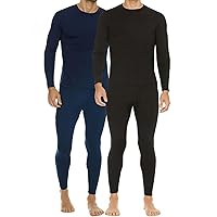 Thermajohn 2 Pack Thermal Underwear for Men Size XS Navy & Black