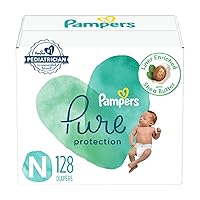 Pure Protection Diapers Newborn - Size 0, 128 Count, Hypoallergenic Premium Disposable Baby Diapers