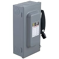 Square D - DU323 General Duty Safety Switch, Steel, Small, Non-Fusible, 100-Amp, 240V, 3-Pole, Indoor