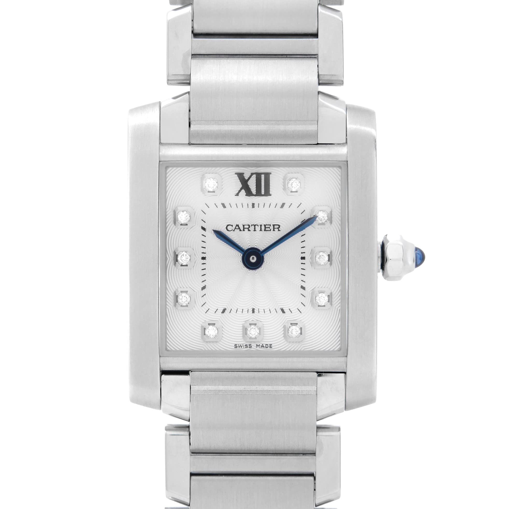 Cartier Tank Francaise Silver Dial Stainless Steel Ladies Watch WE110006