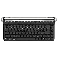 YUNZII B703 Pro Retro Typewriter Keyboard 75% Bluetooth&Wired Hot Swappable Mechanical Gaming Keyboard Round Keys Rotary Knob Integrated Stand for Windows/Mac (Gateron Brown Switch with RGB, Black)