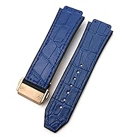 20mm 22mm Cowhide Rubber Watchband 25mm * 19mm Fit for Hublot Watch Strap Calfskin Silicone Bracelets Sport (Color : 38, Size : 25x19x22mm)