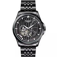 Men Skeleton Automatic Mechanical Self-Wind Business Wristwatch Luminous Stainless Steel Vintage Wrist Watch Classic Sapphire Crystal Waterproof Multifunctional Clock