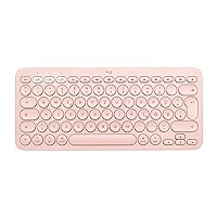 Logitech K380 Multi-Device Bluetooth Keyboard for Mac, Easy Switching Between up to 3 Devices, Scissor Keys, 2 Year Battery, MacOS/iOS/iPadOS, German QWERTZ Layout - Pink