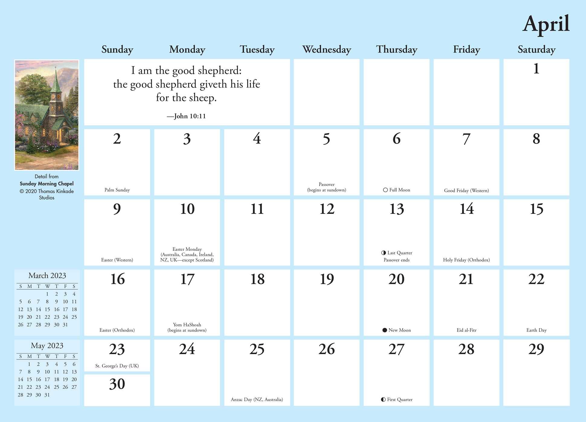 Thomas Kinkade Studios 12-Month 2023 Monthly Pocket Planner Calendar with Script