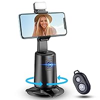 Auto Face Tracking Tripod 360° Rotating Auto Tracking Phone Stand, No App, Phone Camera Stand with Remote and Gesture Control, Rechargeable Smart Shooting Stand for Live Video Recording Tiktok