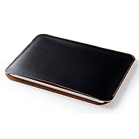 Leather Laptop Sleeve compatible with MacBook Air Retina 2020, MacBook Air M1 2020 & M2 2022, MacBook Pro 13 inch M1 and M2, Macbook 13/14/15/16/16.2 inch (13 inch, Black & Tobacco)