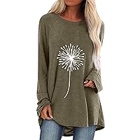Womens Tops Cowl Neck Tunic Tops 2023 Casual Dressy Print Long Sleeve Pullover Flowy Shirts Loose Sweatshirt Blouses