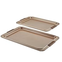Anolon Advanced Nonstick Bakeware Cookie Pan Set/Baking Sheets with Silicone Grips, 11