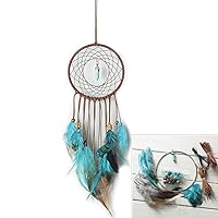 FANDOL DIY Dream Catcher Making Kit, Macrame Dream Catcher Craft Supplies for Kids Bedroom Wall Decor Nursery Baby Room Hanging Wedding Ornaments Party Handmade Gift (Turquoise)