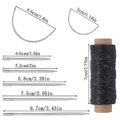 Mua Needle and Thread kit for Sewing Hair，Curved Needles Sewing(Black)  ，Leather Sewing Waxed Thread with Hand Sewing Needles Used for Repairing  Sofa, Leather Canvas Repair trên  Mỹ chính hãng 2023