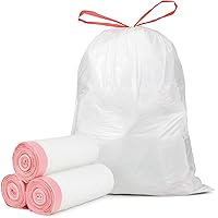 Ultra Thick 15 Gallon Drawstring Trash Bags, 108 Count Heavy Duty Large Plastic Garbage Bag, Leak Proof Trash Can Liners for Tall Kitchen Home Office Lawn Outdoor, White