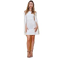 Petite to Regular Strappy Off Cold Shoulder Flare Slitted Sleeves Shift Dress