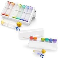 Weekly Pill Organizer Twice a Day(White) and Weekly Pill Box Once a Day(White)