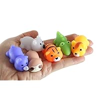Set of 6 Cute Zoo Animal Mochi Squishy Animals - Kawaii - Cute Individually Wrapped Toys - Sensory, Stress, Fidget Party Favor Toy (Set of 6 Random Animals)