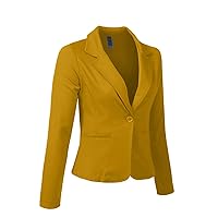 Womens Casual Work Office One Button Tailored Blazer Office Jacket