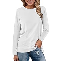 XJYIOEWT Cropped Long Sleeve Tops for Women 3 Pack Comfortable T Shirts for Women Daily Tops Yound Neck Long Sleeve Com