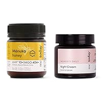 Manuka Honey UMF 13+ (250g) and Women's Daily Night Cream (50ml) Bundle Gift Set, from New Zealand