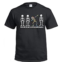 It's OK to Be A Little Different Autism T-Shirt Skeleton Printed Direct to Garment