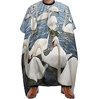 Beautiful Swan Barber Apron Salon Waterproof Hair Cutting Cape Adjustable Neck Buckle Barber Cape for Adult