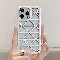 Compatible with iPhone 14 Pro Max Heat Dissipation Case Breathable Cooling Hollow Hole Design Case Stylish Ultra Thin Slim Cover for Women Girls Men Soft Bumper Shockproof Phone Cover, White