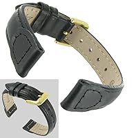 Speidel 14mm Oiled Black Leather Watch Band Strap Ladies