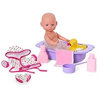 Kidoozie Bathtime Baby, 12-Inch Doll, Bath tub and Accessories for Kids, Pretend Play, Ages 3 and up (G02566)