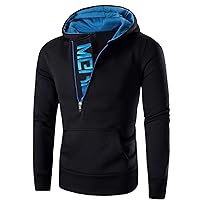 Men Half Zip Hoodies Long Sleeve Fleece Sweatshirts Casual Athletic Fit Hooded Hoody Soft Workout Pullover Sweater