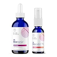 Biocidin TS Throat Spray (1 oz) with Biotonic Adaptogenic Liquid Tonic (2 oz) - Two-Product Immune, GI & Liver Support Set - Liquid Immune Support + Adrenal Support Supplements to Help Restore Energy