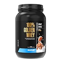 Maxler 100% Golden Whey Protein - 24g of Premium Whey Protein Powder per Serving - Pre, Post & Intra Workout - Fast-Absorbing Whey Hydrolysate, Isolate & Concentrate Blend - Salted Caramel 2 lbs