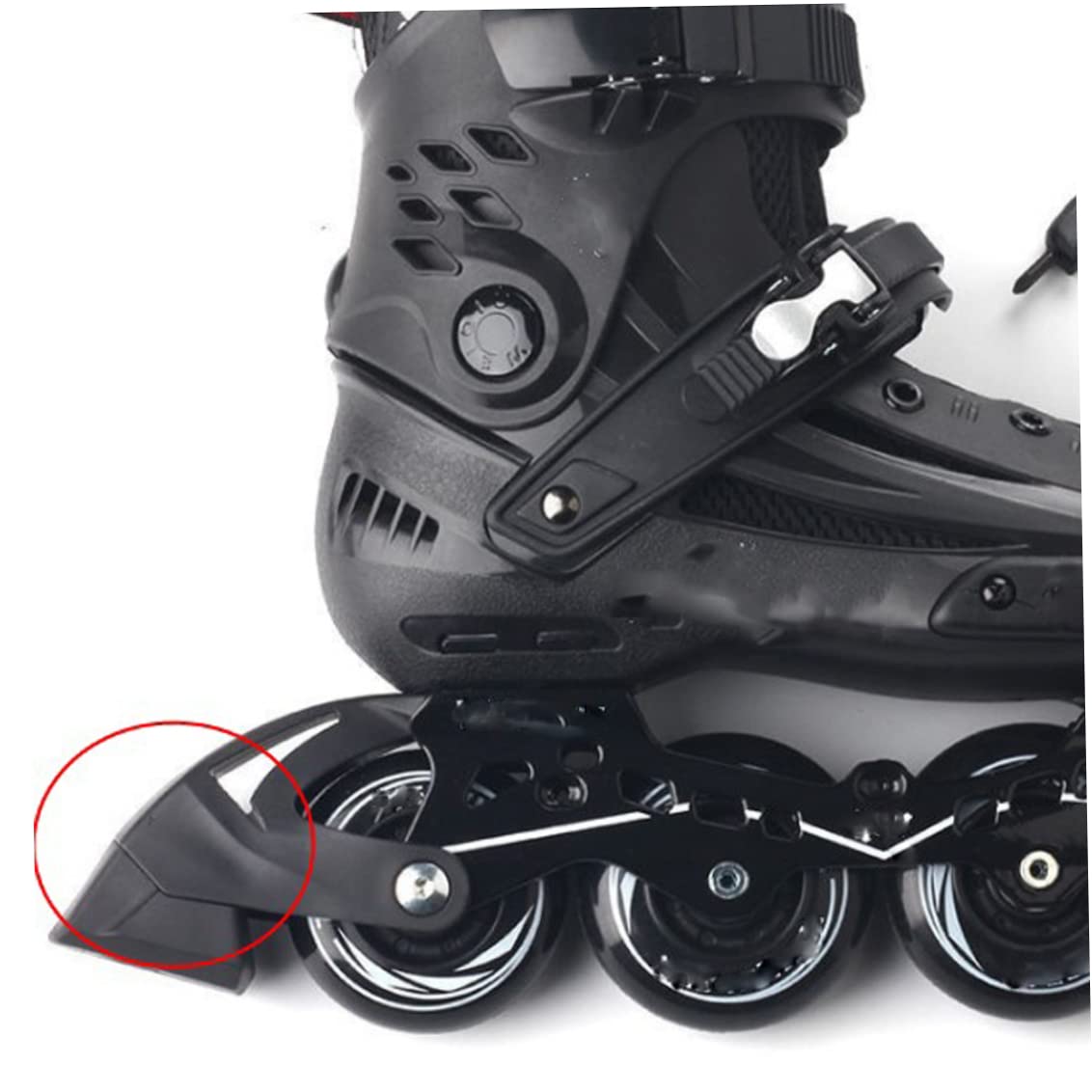Mednkoku Standard Brake Pad Inline Skates,Universal Inline Skate Brake Stopper, Roller Skate Brakes Block Pad Skating Replacement Accessories - Black 1pc