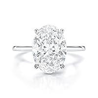 2.5 CT Elongated Oval Moissanite Engagement Rings for Women Handmade Wedding Bridal Ring Solitaire Hidden Halo Silver 10k 14k 18k Solid Gold Anniversary Promise Gifts For Her