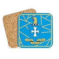 Sigma Chi Fraternity Hardboard with Cork Backing Beverage Coasters Square (Set of 4) Coasters for Drinks (Sigma Chi 5)