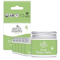 Organic Diaper Balm 2-Ounce | Diaper Cream for Baby | EWG Verified, Petroleum & Artificial Fragrance-Free with Calendula for Sensitive Skin (6-Pack)